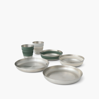 Zestaw naczyń SEA TO SUMMIT  Detour Stainless Steel Collapsible Dinnerware Set dla 2 osób